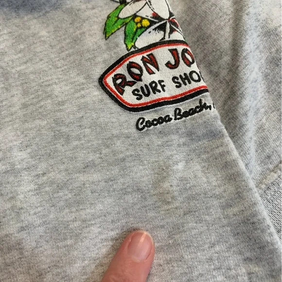 Ron Jon Gray Hoodie with Tropical Parrot Design, S - Picture 7 of 7